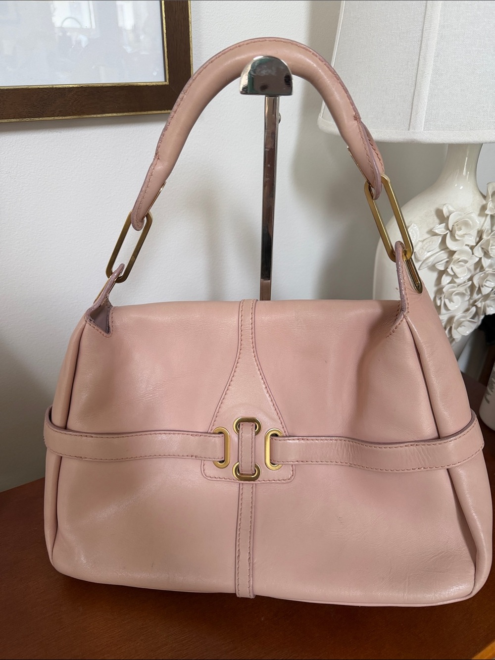 Jimmy Choo Blush Pink Leather Shoulder Bag - Picture 10 of 15